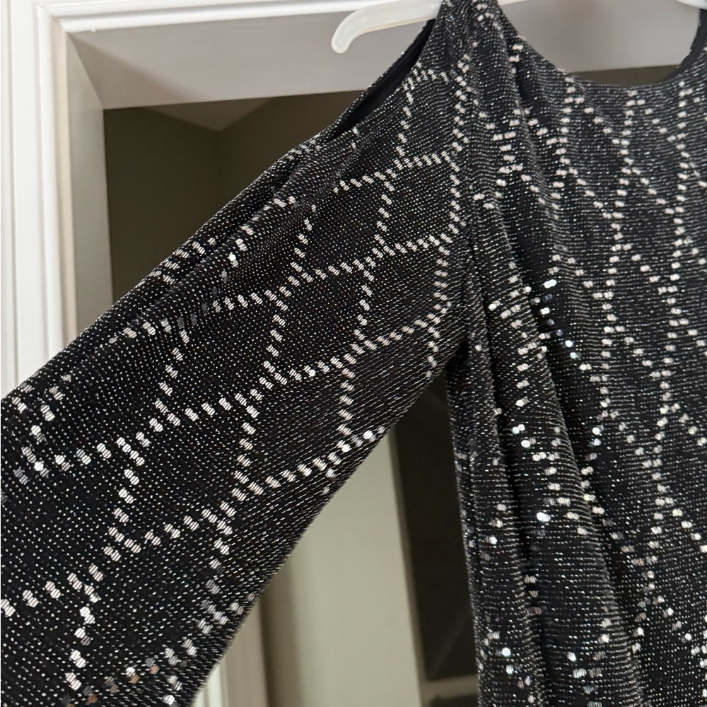 Black and Silver Sequin Dress